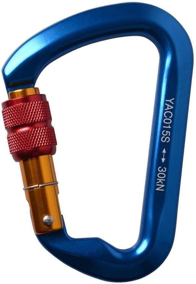 Yachee Rock Climbing Screwgate Carabiner, 30KN 5620lb Locking Climbing Gear, CE Certified