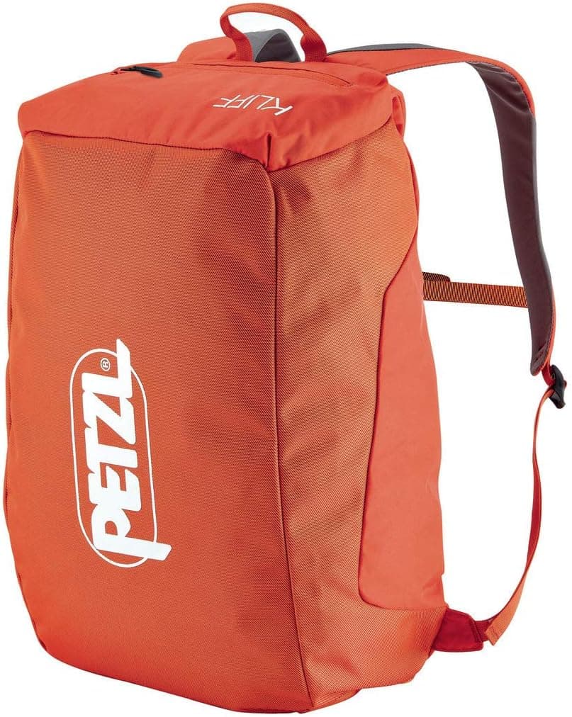 PETZL KLIFF Rock Climbing Rope Bag - Red/Orange - 36-Liter Rope Bag for Sport Climbing with Removable Tarp