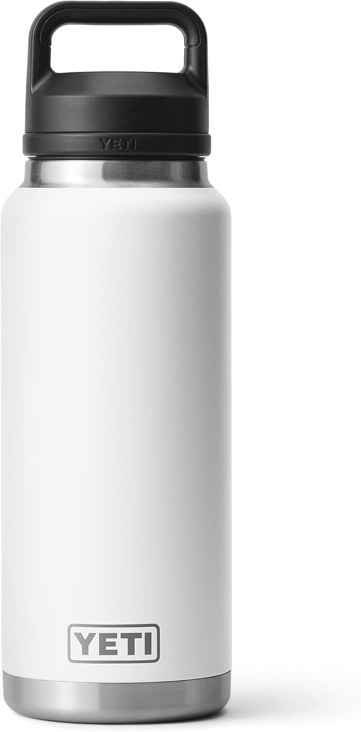 YETI Rambler 36 oz Bottle, Vacuum Insulated Stainless Steel with Chug Cap, White