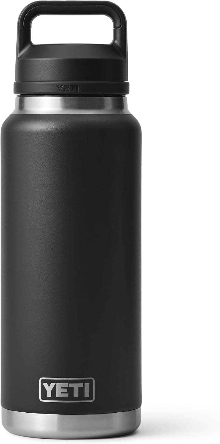 YETI Rambler 36 oz Bottle, Vacuum Insulated Stainless Steel with Chug Cap, Black