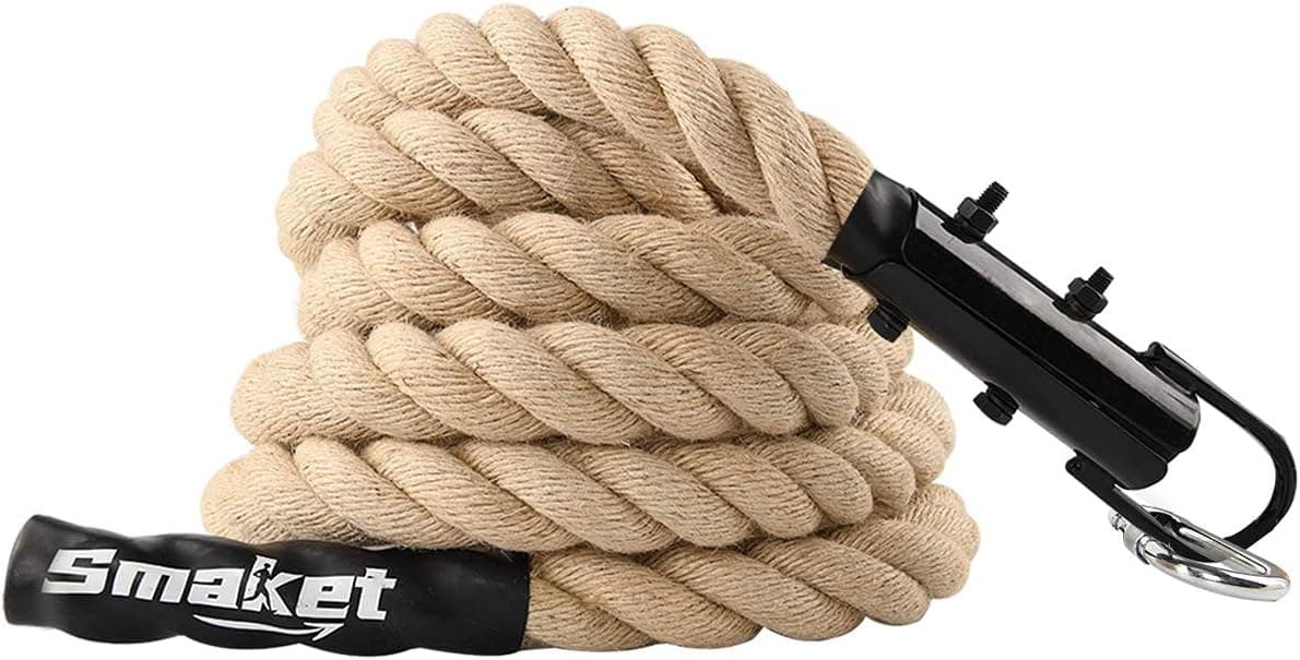 Smaket Gym Climbing Rope for Indoor or Outdoor Workouts, 1.5 Inch Diameter, Heavy Duty Manila Hemp