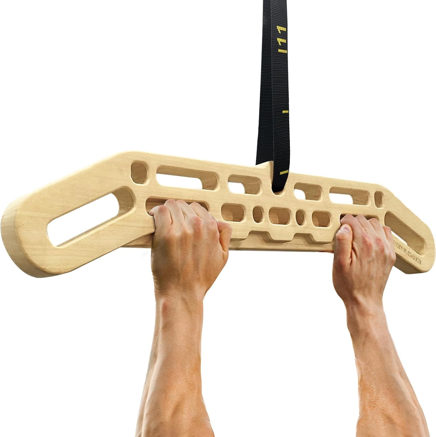 POWER GUIDANCE Wooden Hangboard Portable Rock Climbing Hangboard with Suspension Training Function