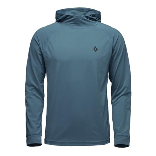 BLACK DIAMOND Men's Alpenglow Lightweight Hoody, Sun Hoody, Creek Blue, M | stretch fabric supports high steps and active movement, UPF sun protection for exposed approaches