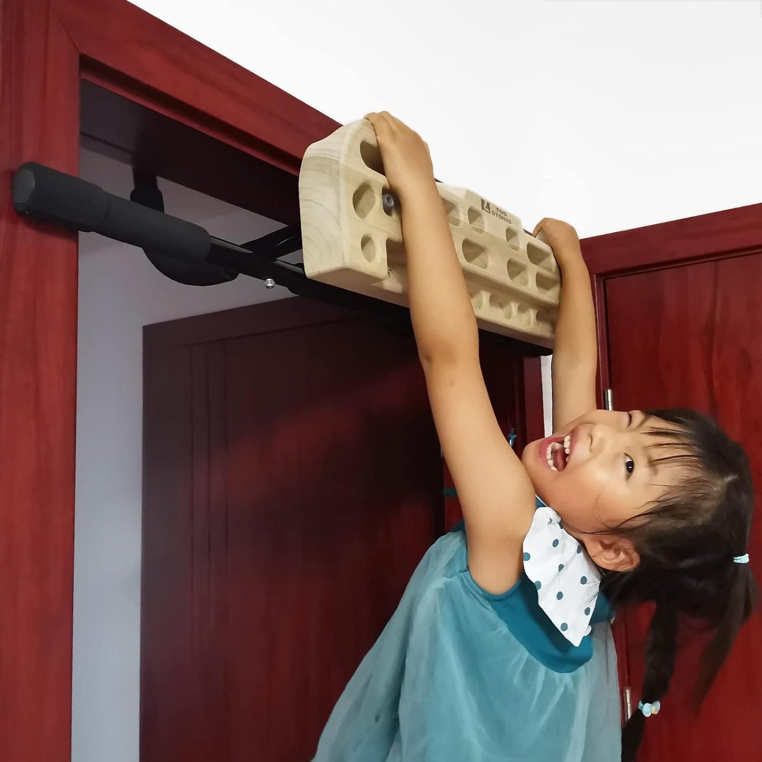 TWO STONES Hangboard Rock Climbing Hangboard with Doorway Pull Up Bar for Rock Climbing Training