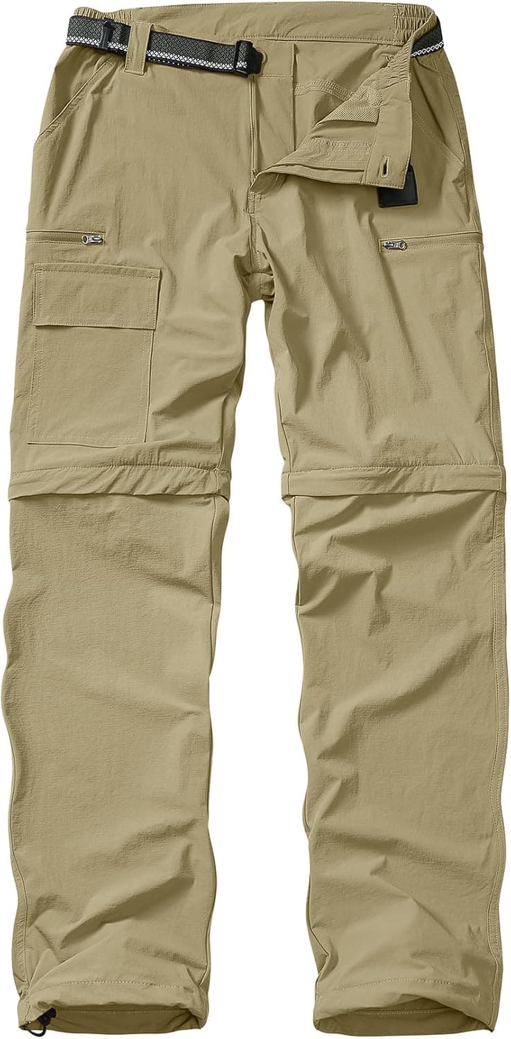 Mens Hiking Cargo Pants Convertible Stretch Quick Dry Zip Off
