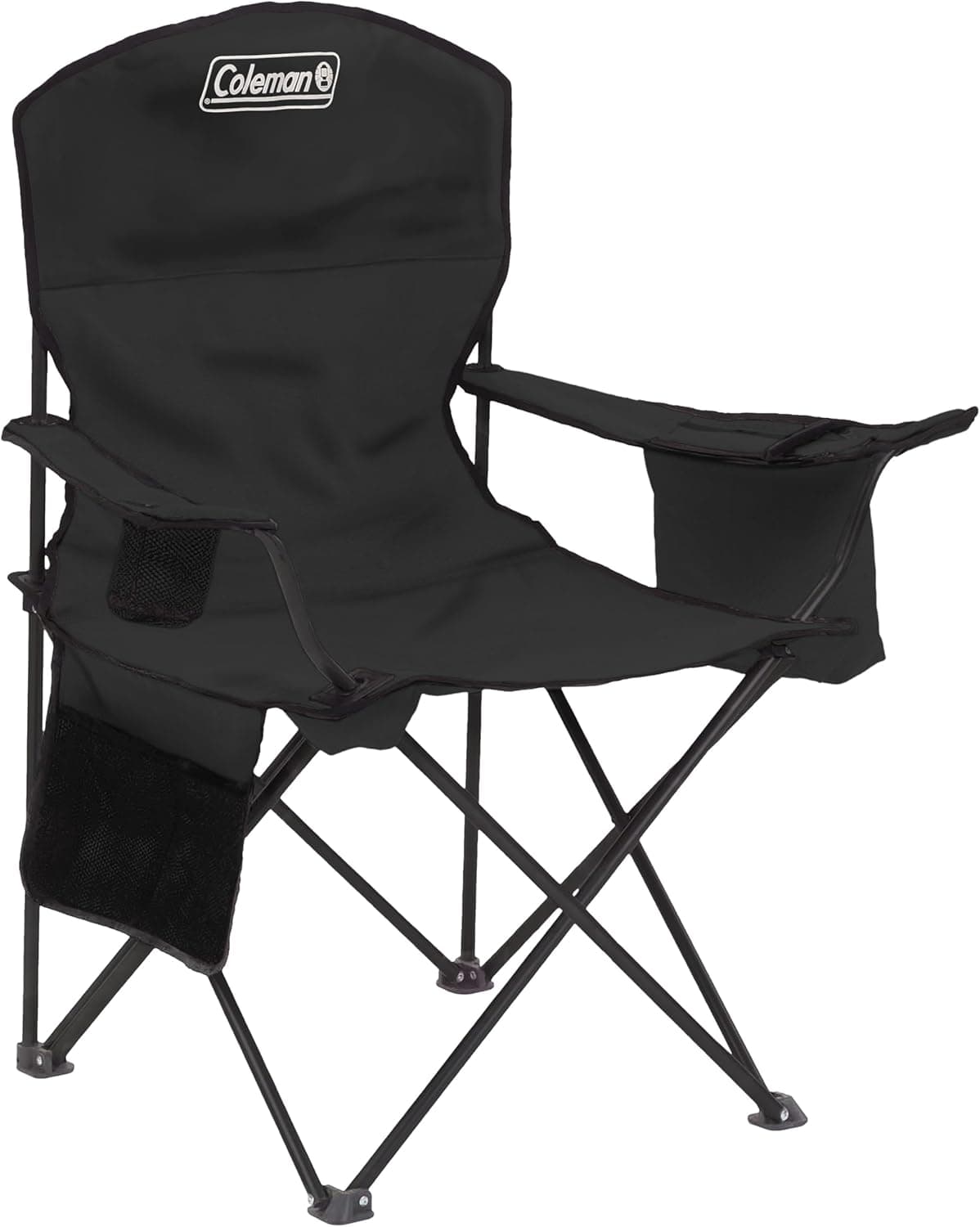 Coleman Portable Camping Chair with 4-Can Cooler and Cushioned Seat