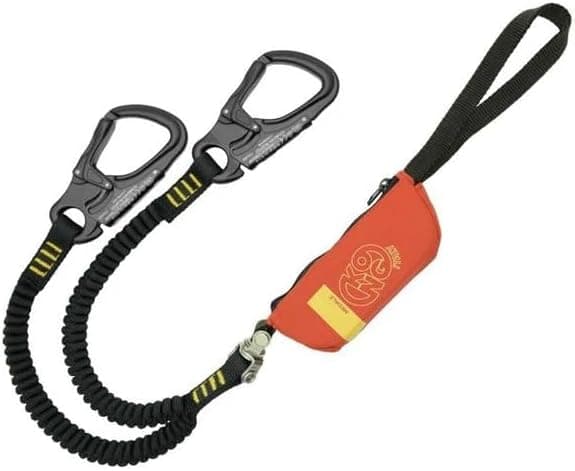 MEDALE 360 Via Ferrata Set with Swivel, Y-Shaped Elastic Webbing Lanyard with Double Gate Safety Connectors