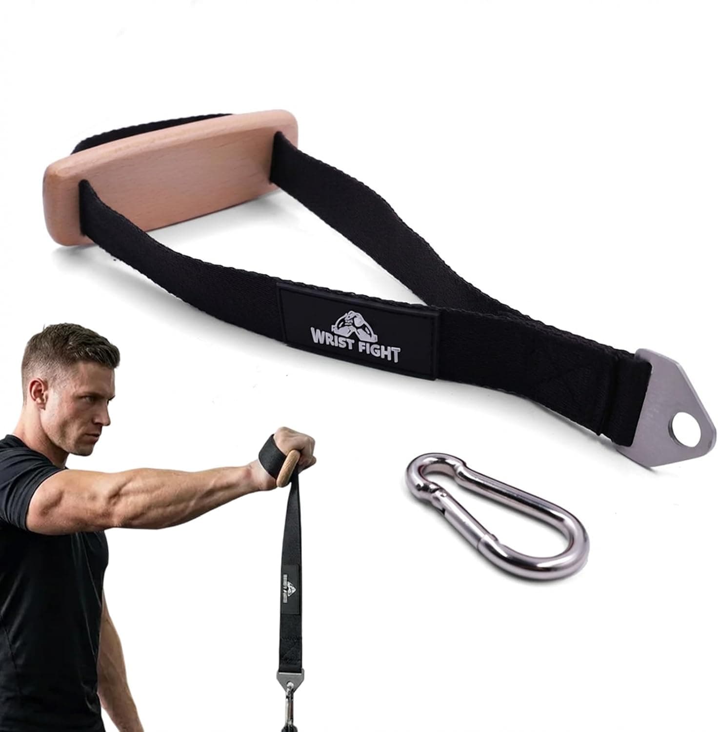 Arm Wrestling Training Gear, Beech Wood Wrist Extension Trainer, Forearm Strength and Antagonist Muscle Board (Black)