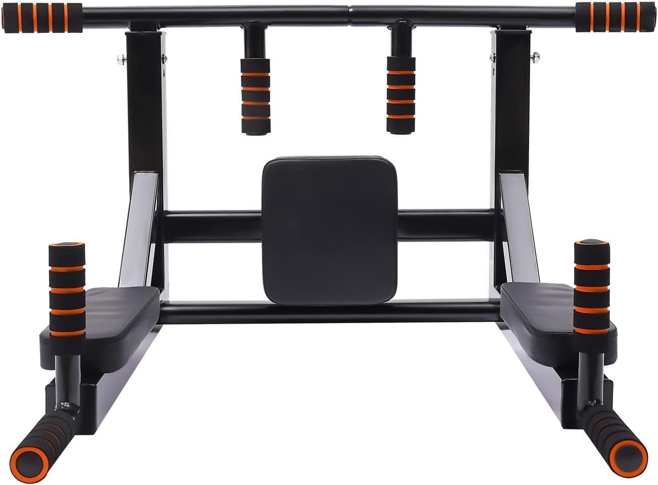 Heavy Duty Wall Mounted Pull Up Bar, Multifunctional Chin Up Bar with Dip Station, Supports Up to 440 Lbs