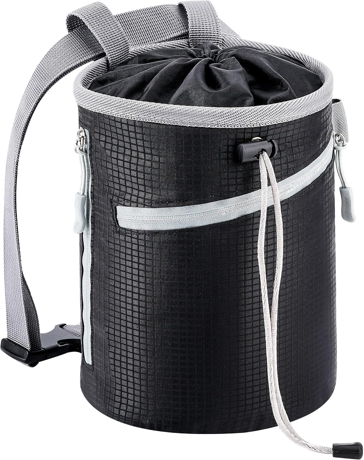 MIUONO Chalk Bag for Rock Climbing, Bouldering Bucket with 2 Chalk Balls and 2 Waterproof Zippers (Large)