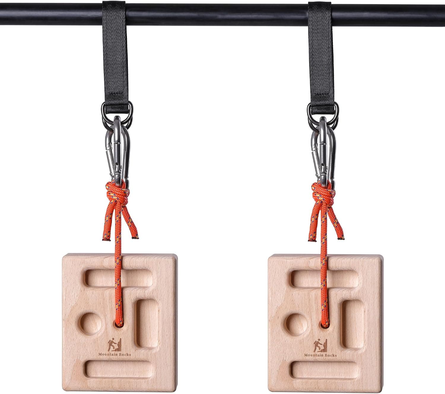 Mountain Rocks Ultimate Portable Climbing Hangboard with Strap Loading Pin, Pinch Grip and Crimp Grip Training