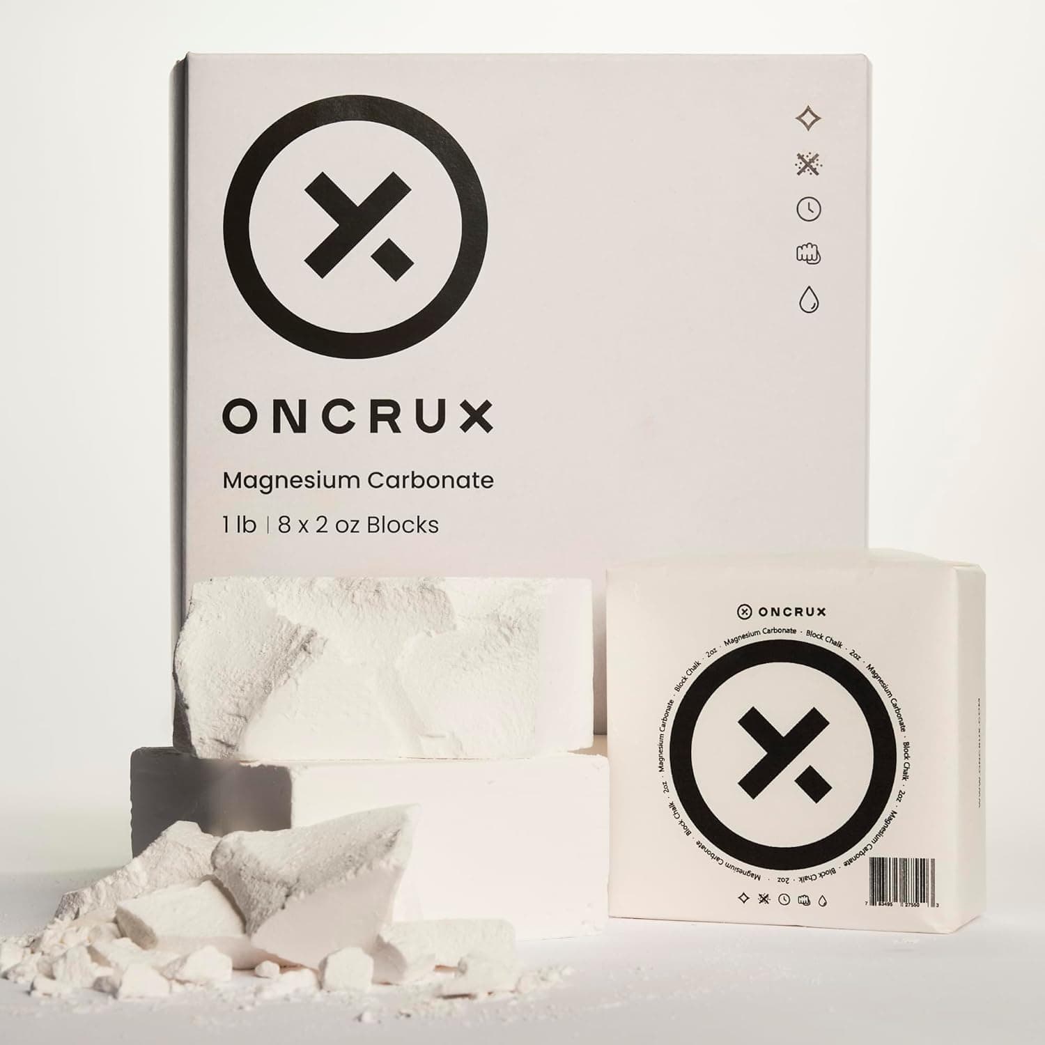ONCRUX Gym Chalk Blocks 8x2oz for Rock Climbing and Weightlifting