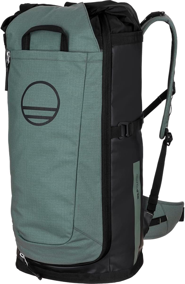 Wild Country Crag Hauler - Large Durable Rock Climbing Backpack - Black/Marsh - 40 Liter
