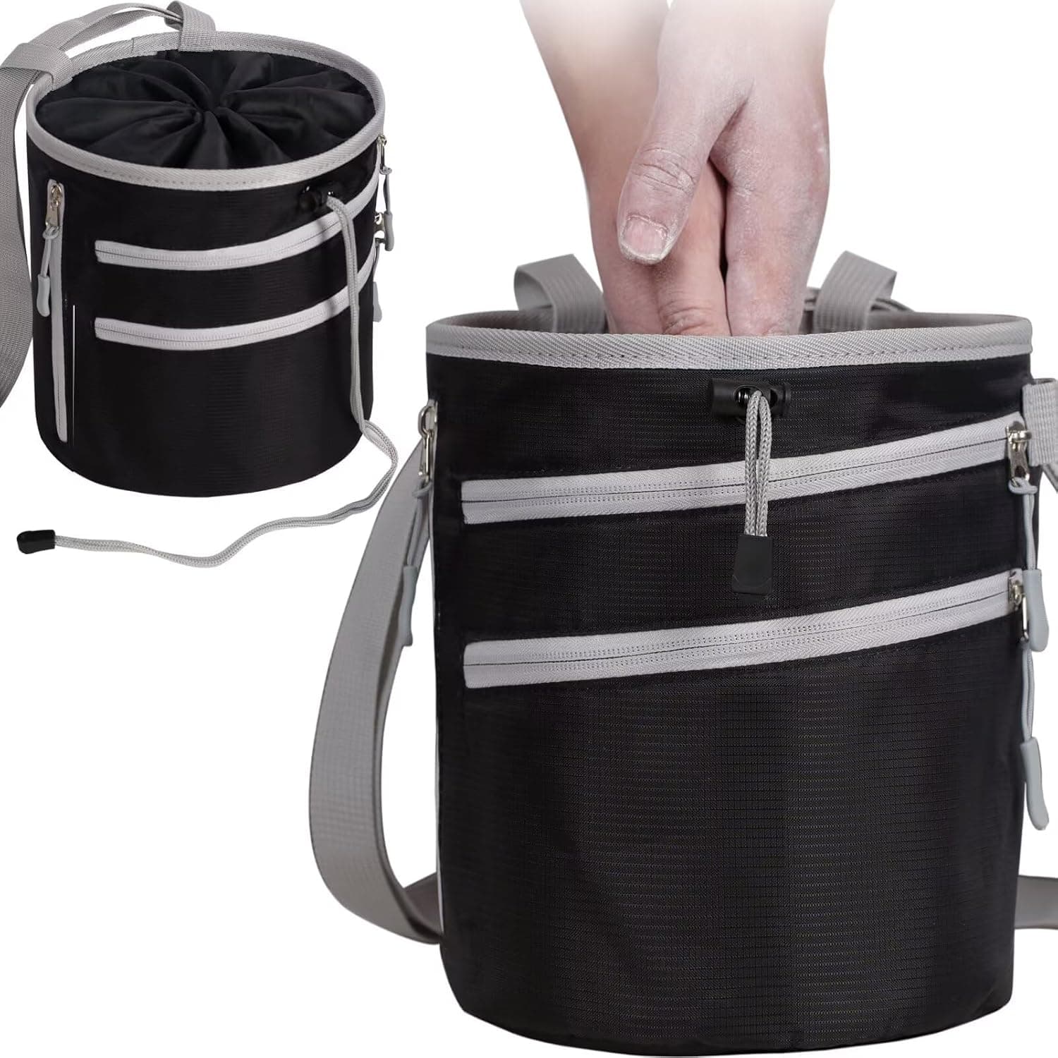 Chalk Bag for Rock Climbing Chalk Bucket - Large Bouldering Chalk Bag, Upgraded