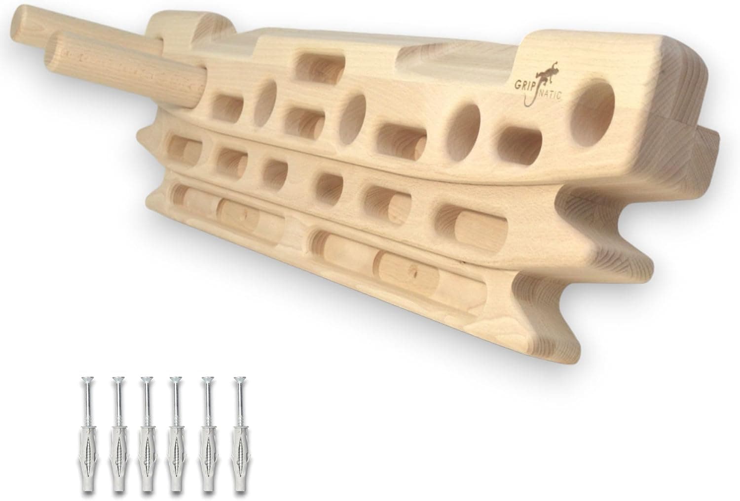 GRIPNATIC FingerPeg 1.0 Hangboard - Fingerboard Training Board for Climbing with Pull-Up Bars, Supports up to 265 lbs