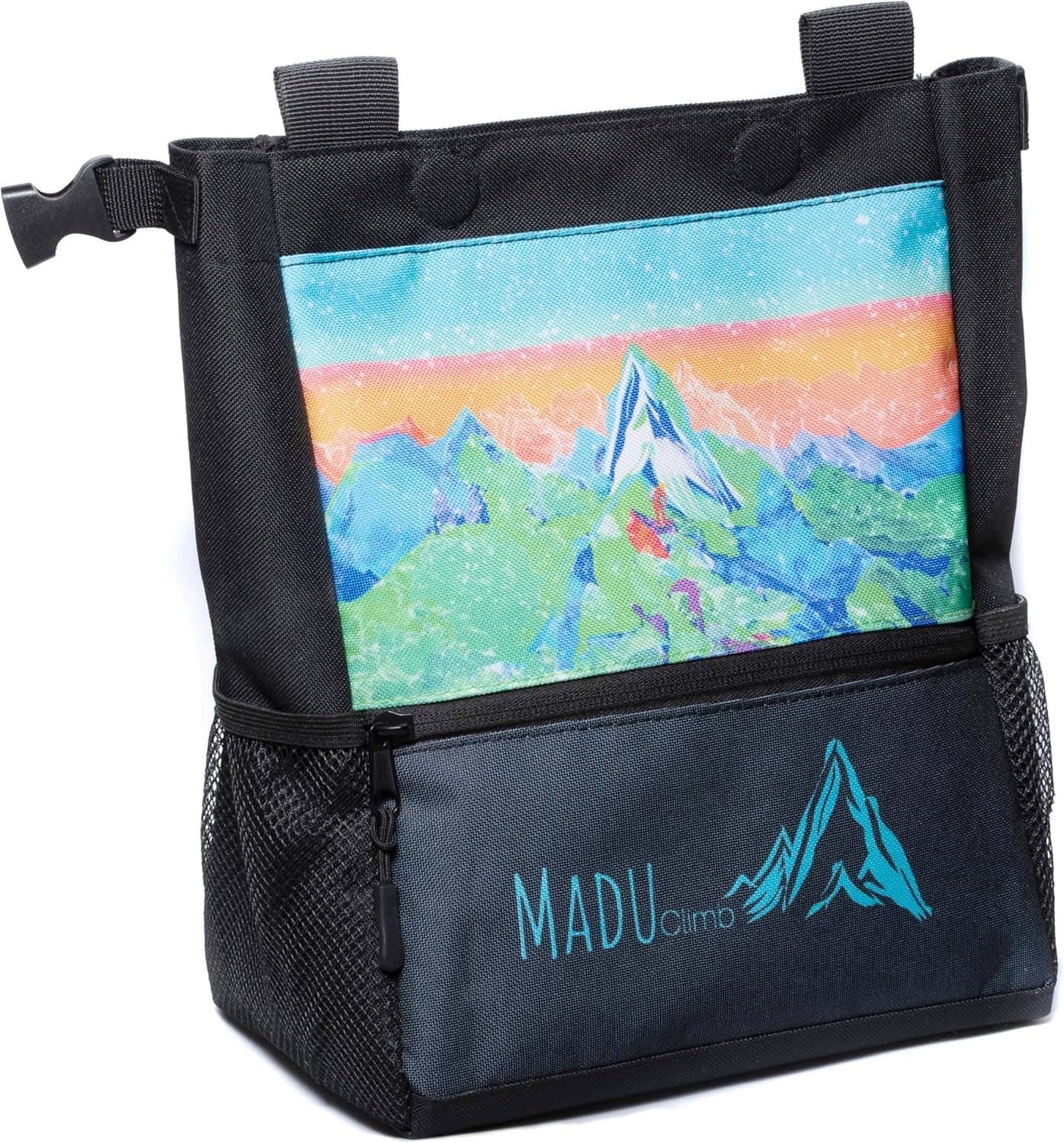 Bouldering Chalk Bucket Large Self-Standing Chalk Bag with Magnetic Closure, Blue