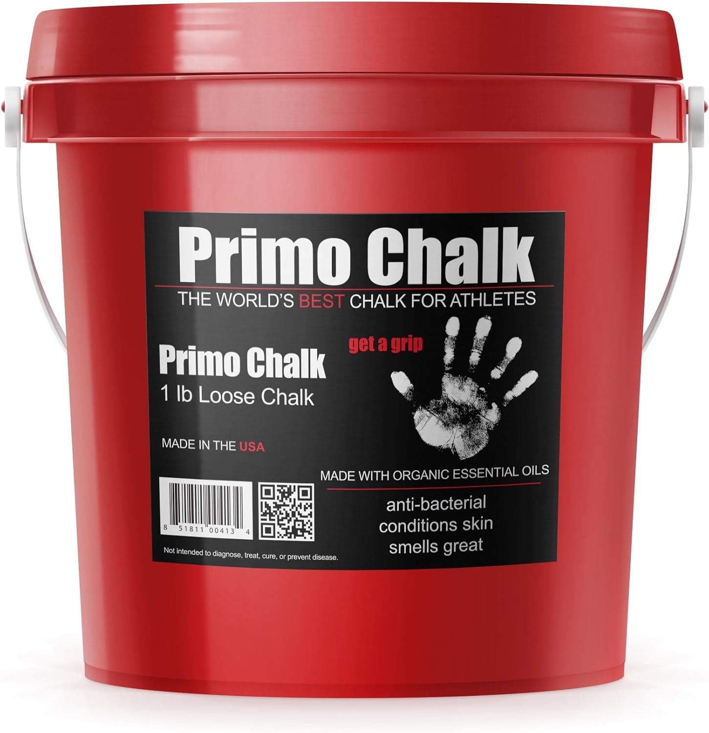 Primo Chalk 1 lb Resealable Bucket Loose Chalk for Climbing and Weightlifting